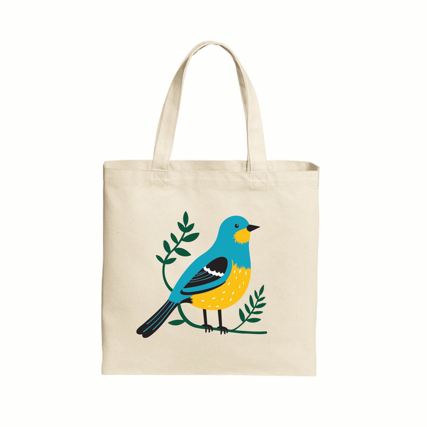 Boho Bird Cotton Canvas Tote – Free-Spirited Style on the Go