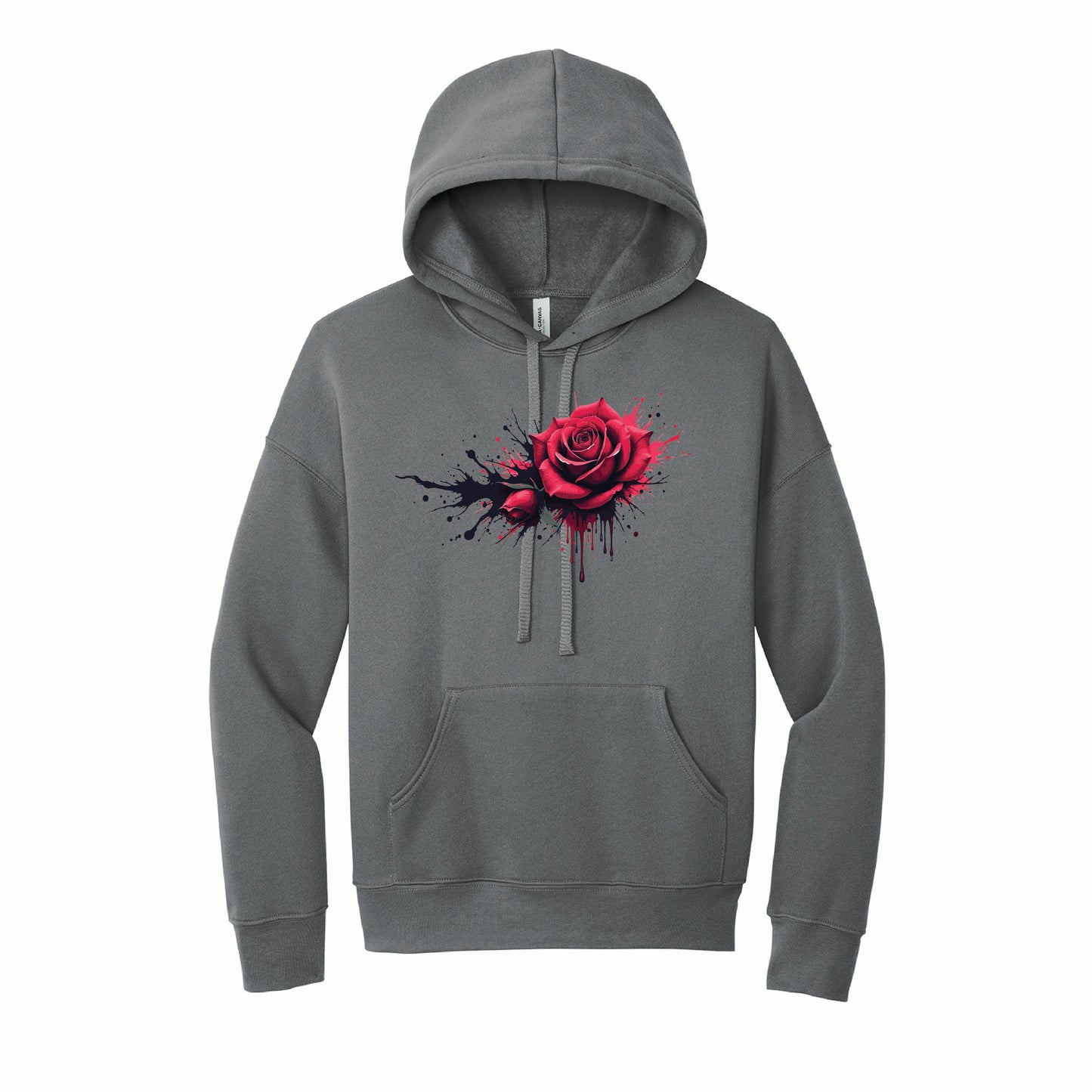 🌹 Dripping Rose Unisex Fleece Hoodie | BELLA+CANVAS®