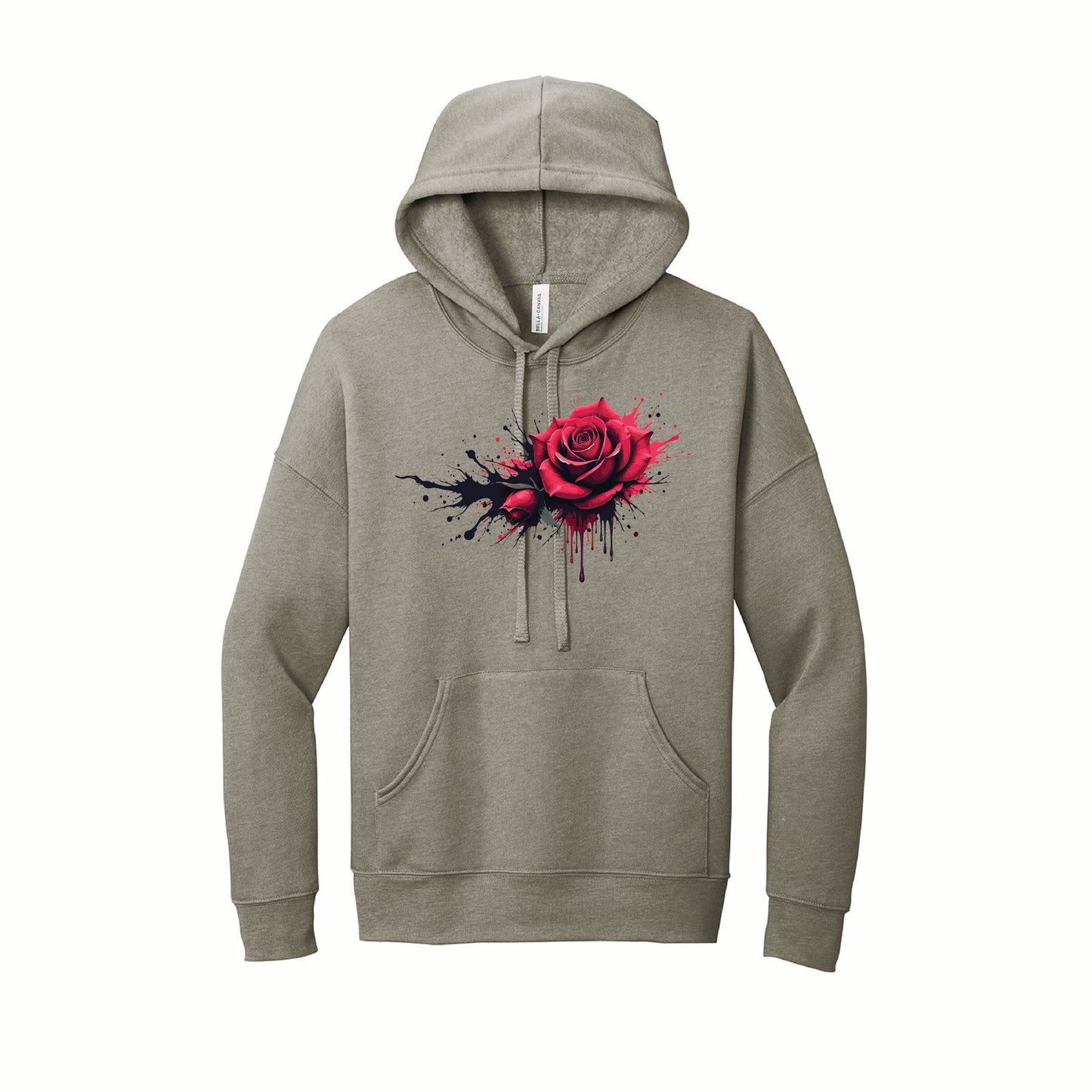 🌹 Dripping Rose Unisex Fleece Hoodie | BELLA+CANVAS®
