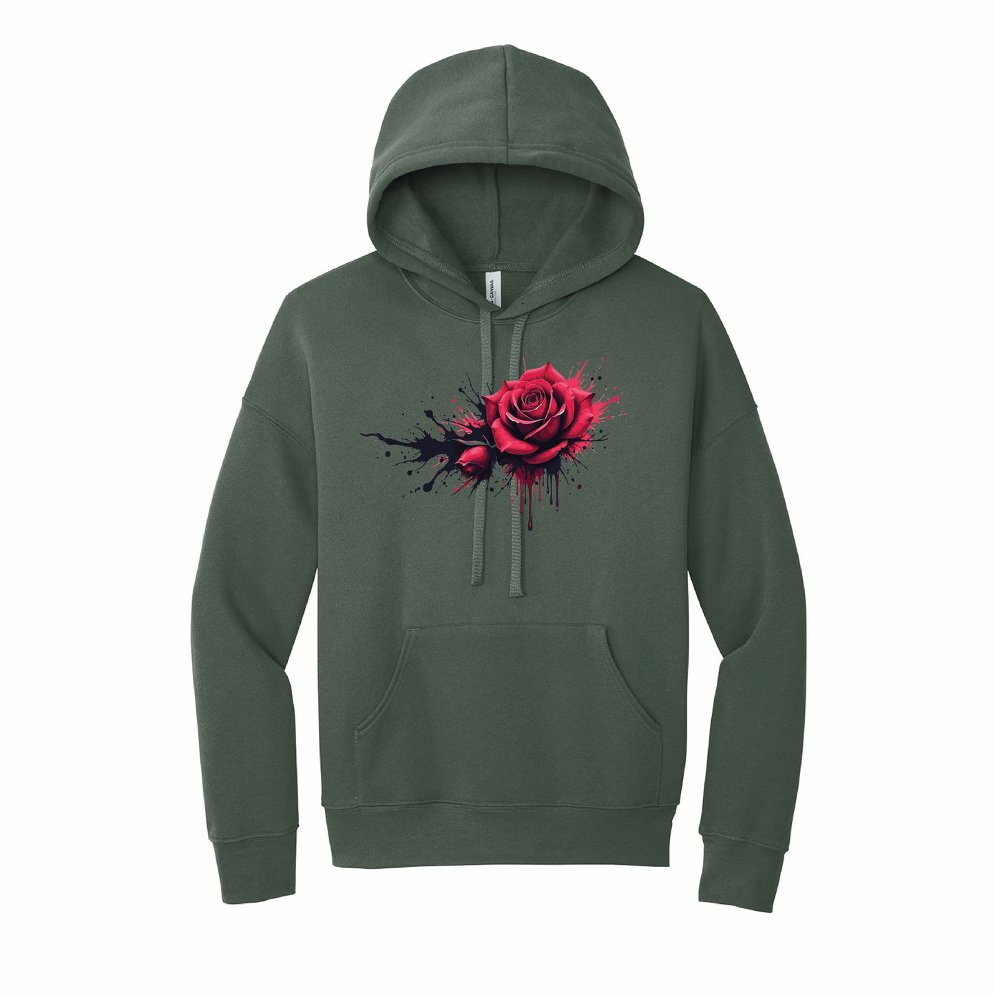 🌹 Dripping Rose Unisex Fleece Hoodie | BELLA+CANVAS®