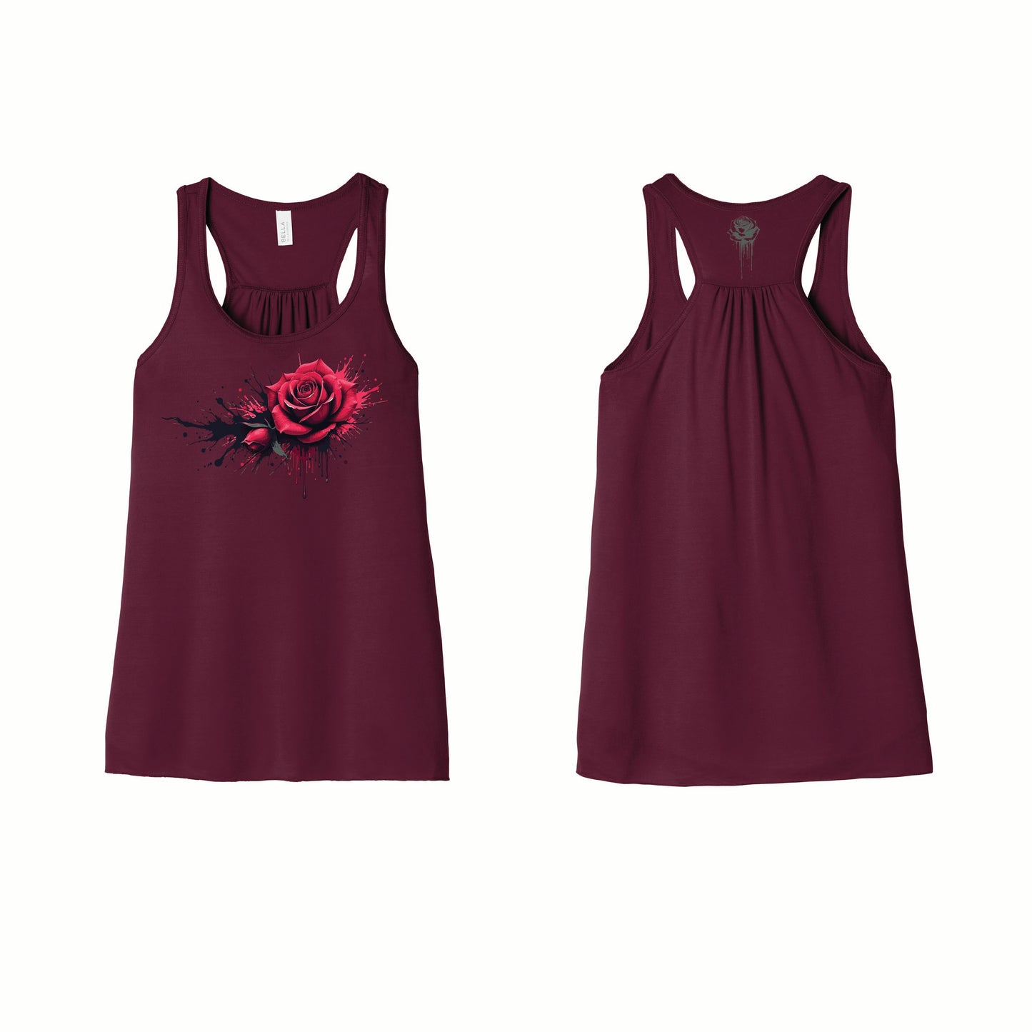 š¤ Dripping Rose Women's Flowy Racerback Tank | Bella+CanvasĀ®