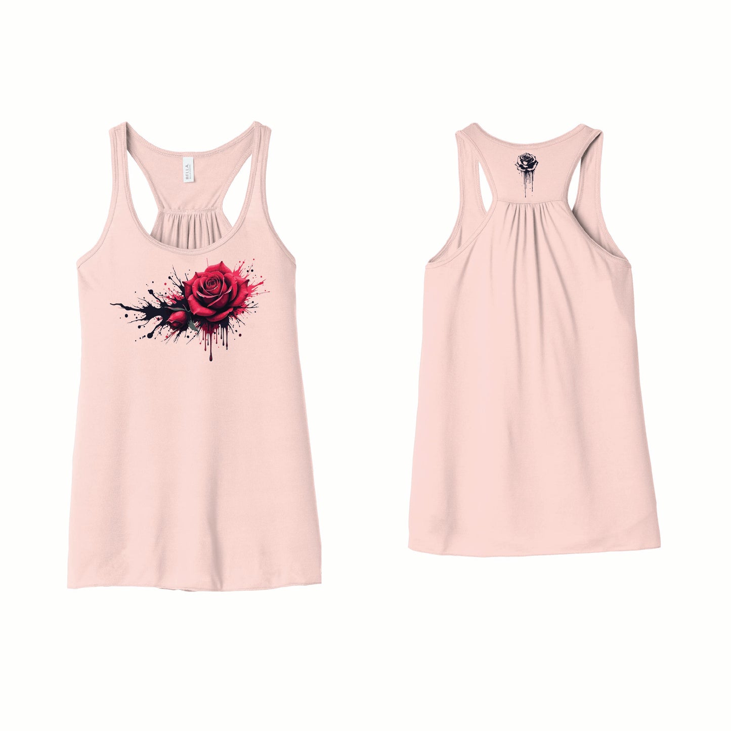 š¤ Dripping Rose Women's Flowy Racerback Tank | Bella+CanvasĀ®