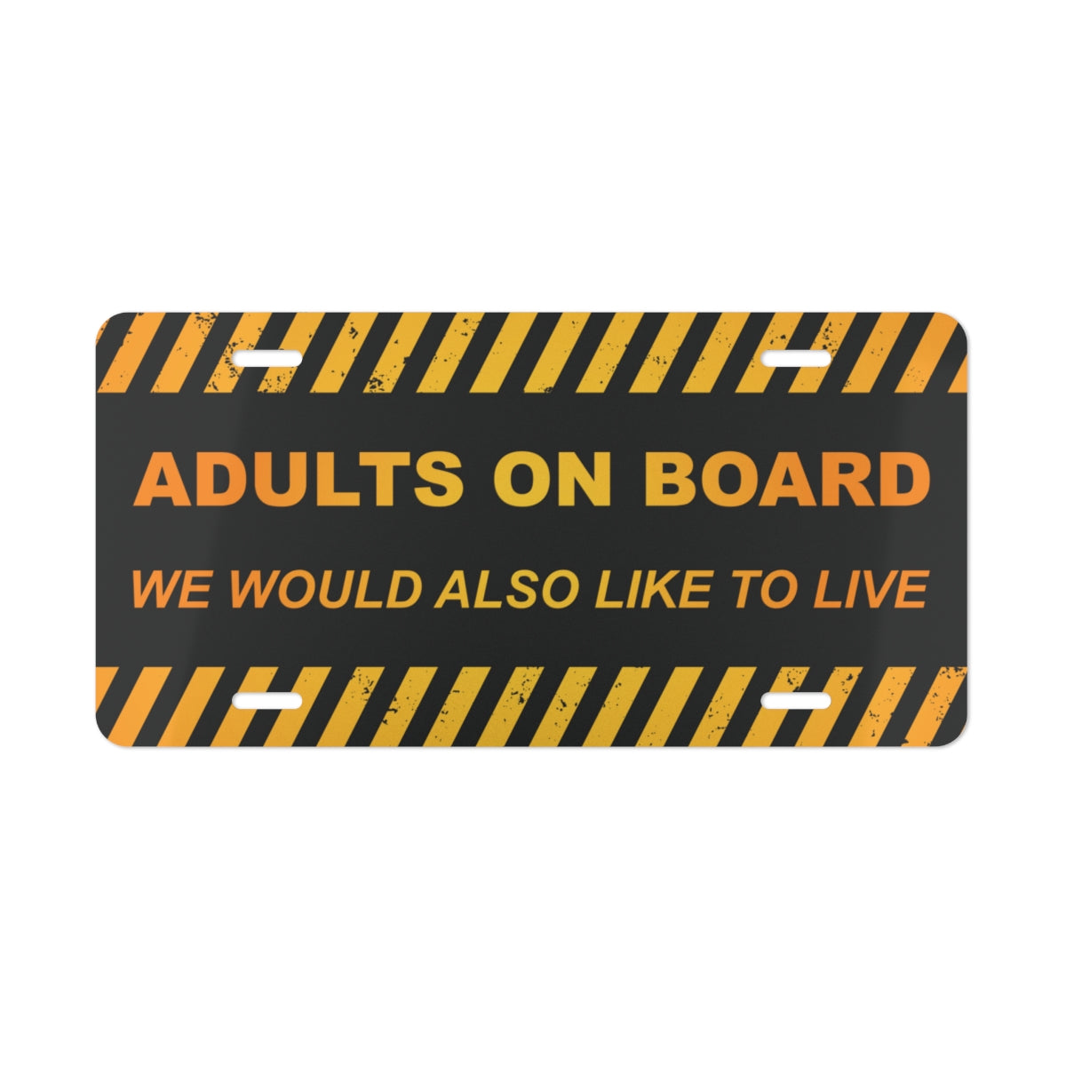 Adults on Board Aluminum Vanity Plate – 6" x 12"