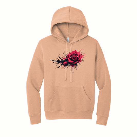🌹 Dripping Rose Unisex Fleece Hoodie | BELLA+CANVAS®