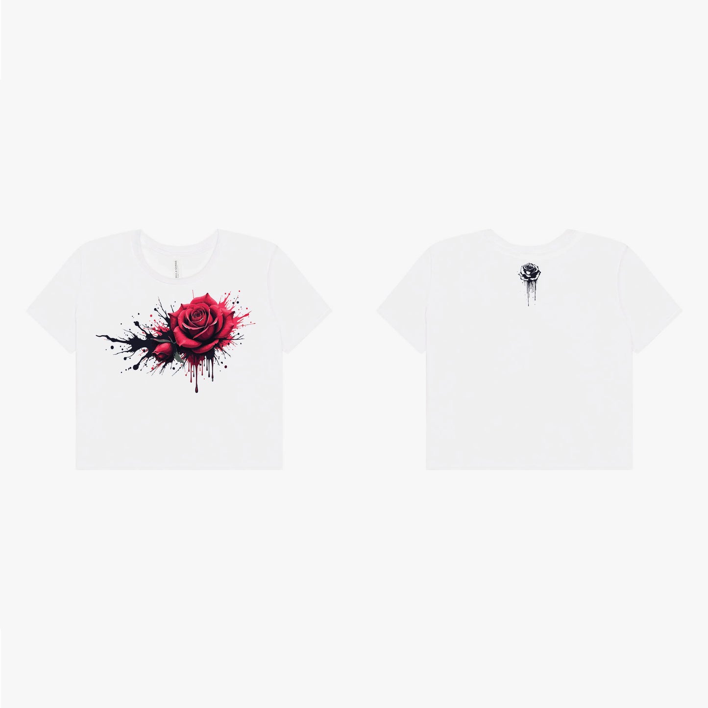 🌹 Dripping Rose Women’s Flowy Cropped Tee | BELLA+CANVAS®