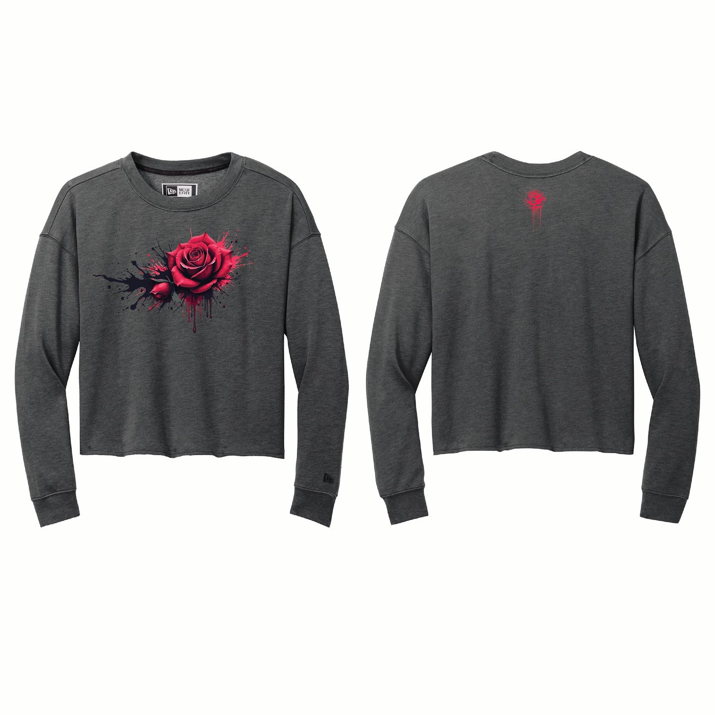 🖤 Dripping Rose Women’s Cropped Fleece Crew | New Era®