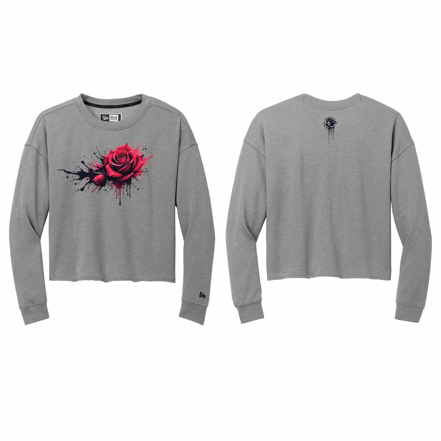 🖤 Dripping Rose Women’s Cropped Fleece Crew | New Era®