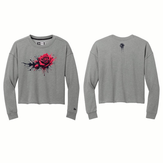 🖤 Dripping Rose Women’s Cropped Fleece Crew | New Era®
