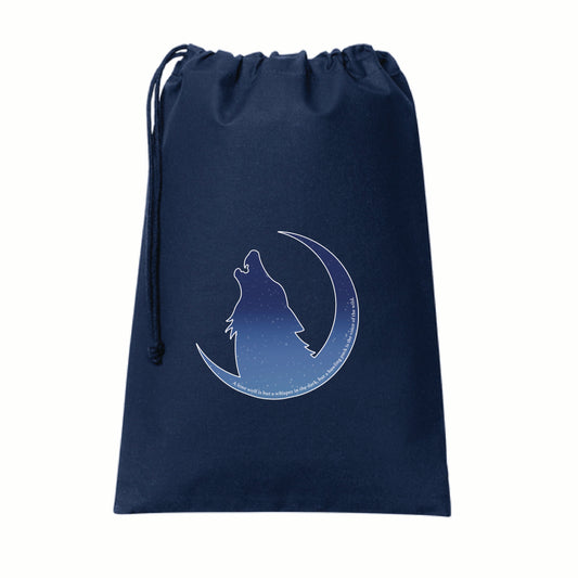 🐺 Voice of the Wild Cotton Drawstring Bag 🌙
